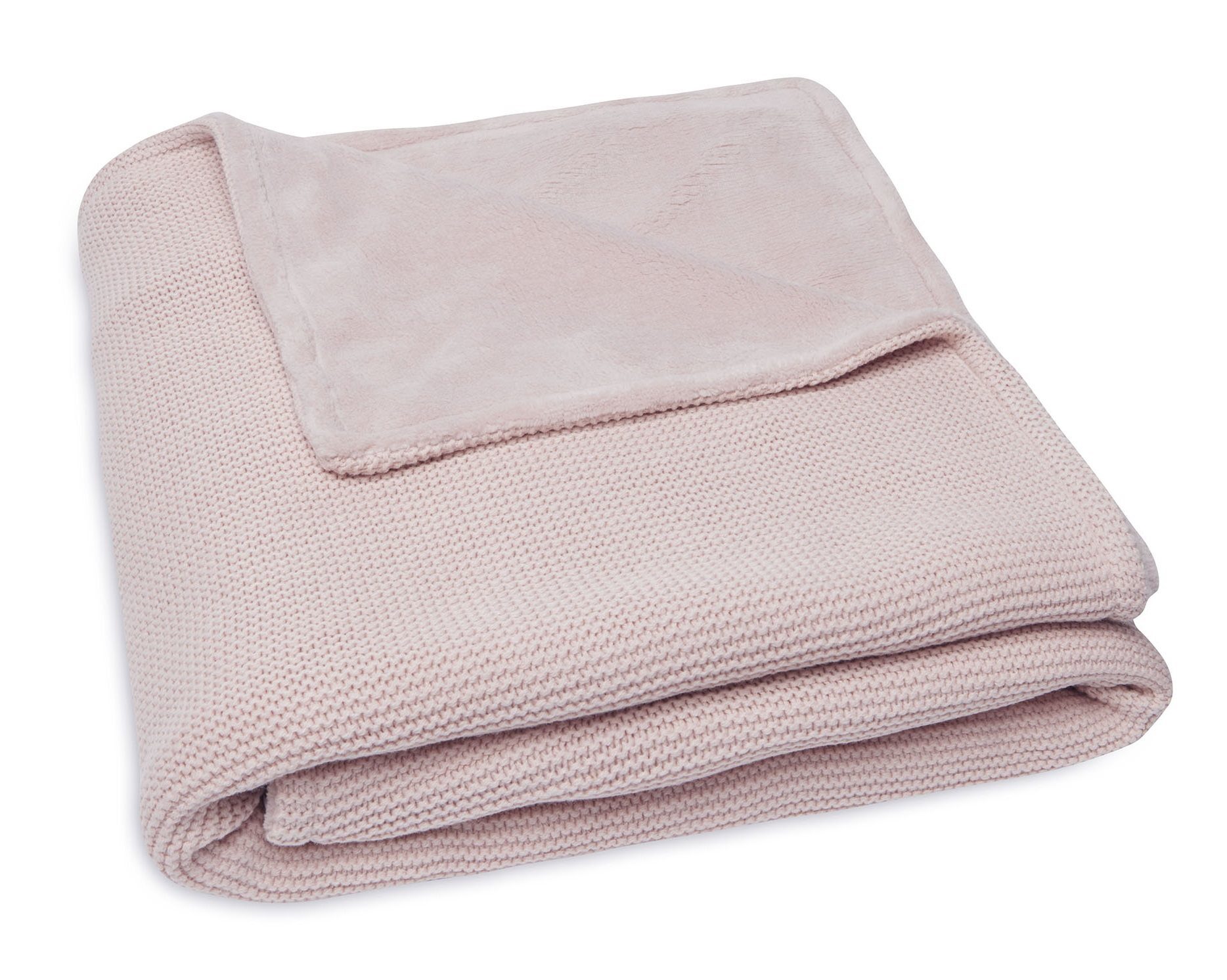 Ledikantdeken Basic Knit Fleece – Pale Pink