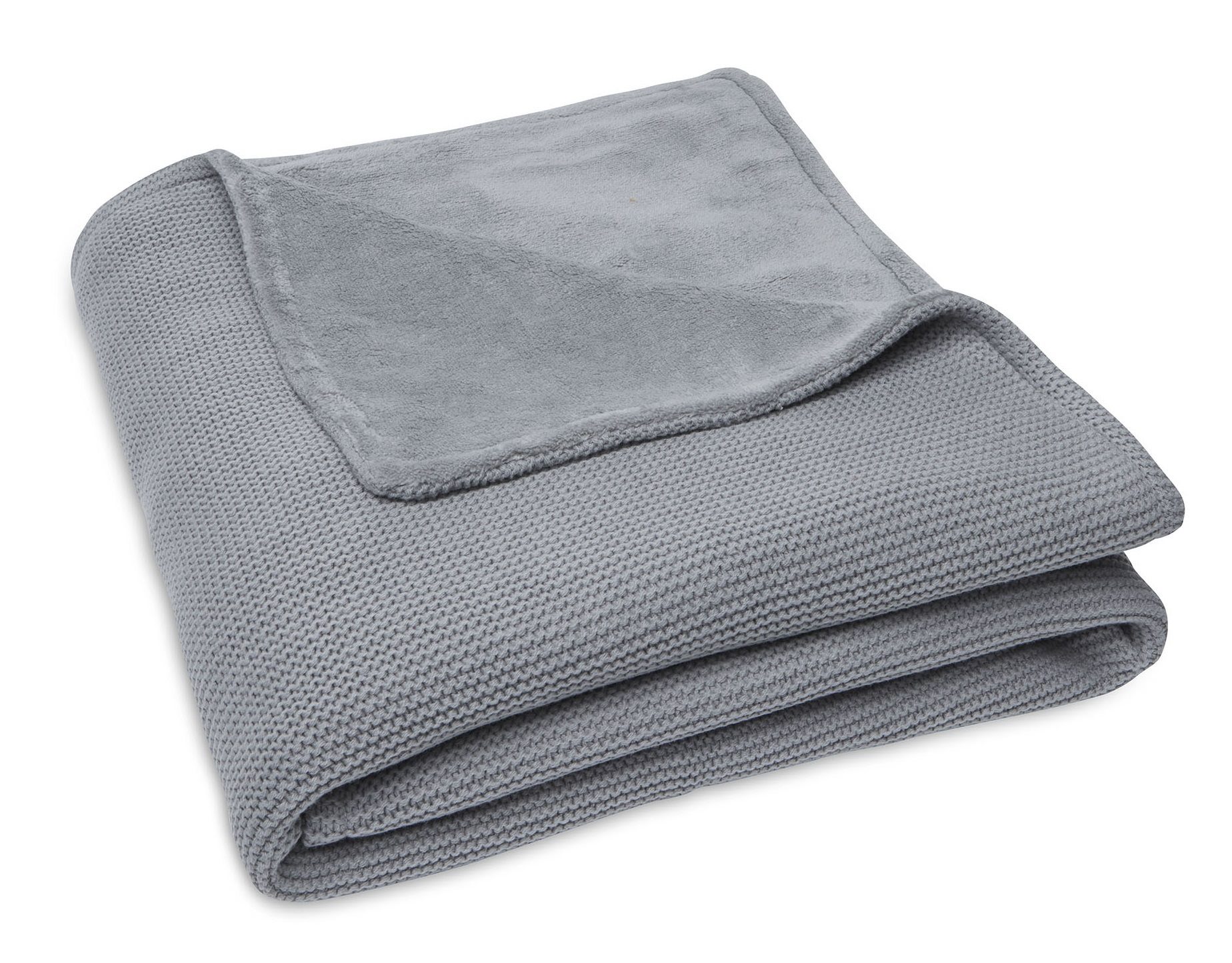Ledikantdeken Basic Knit Fleece – Stone Grey
