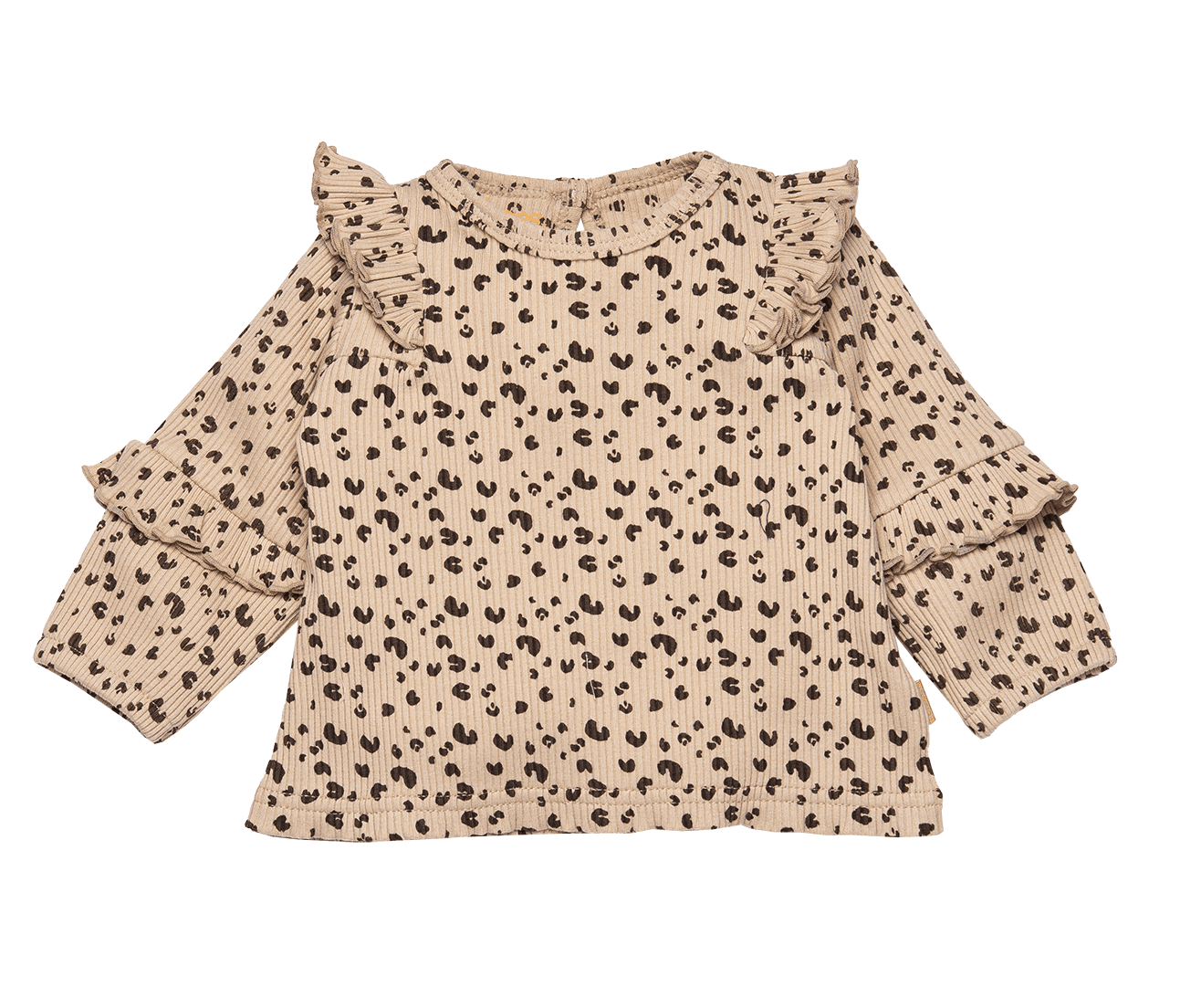 Shirt Rib Leopard Ruffles – Nude