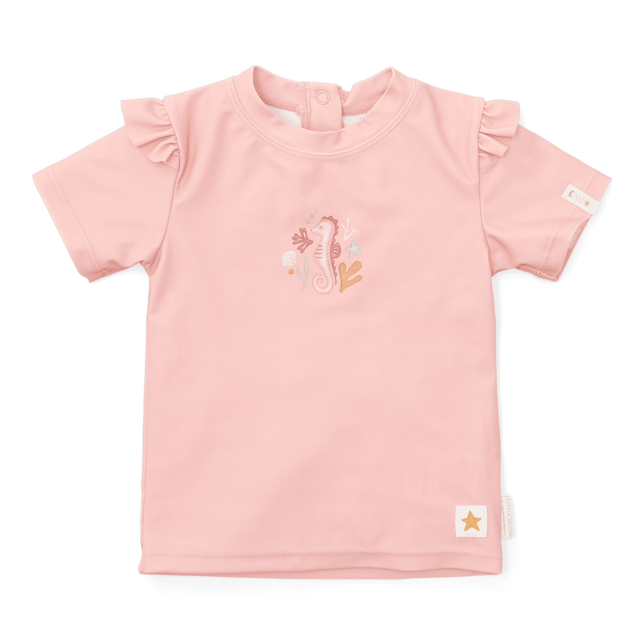 Swim Shirt Shortsleeve Ruffle – Pink